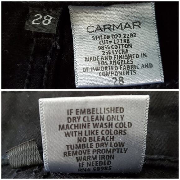 Carmar Black Distressed Side Zipper Denim Shorts - Picture 9 of 9